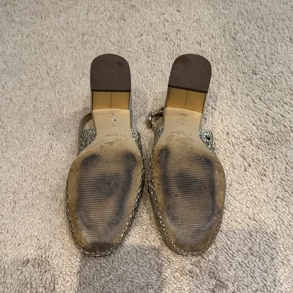 J. Crew Elegant Gold Woven Women's Heeled Shoes Size 7 with Buckles - Picture 7 of 7